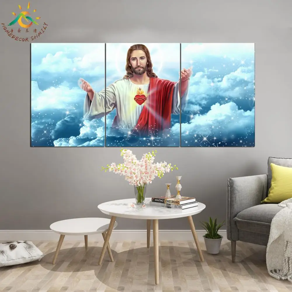 3 4 5 шт. Бог Иисус рай Wall Art Картины картина живопись холст краски печатные стены