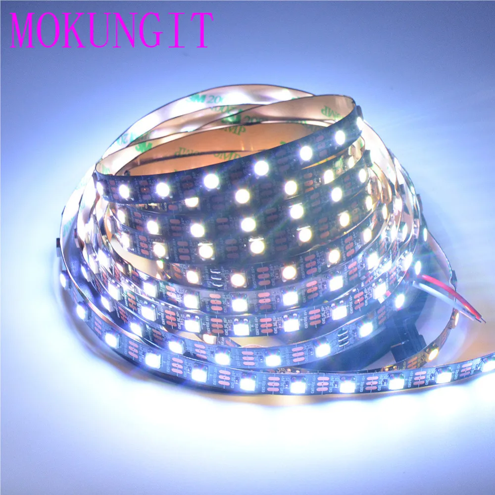 Пиксельная Светодиодная лента 100 м 20x5 DC5V SK6812 WS2812B 60 светодисветодиодный s/M Черный