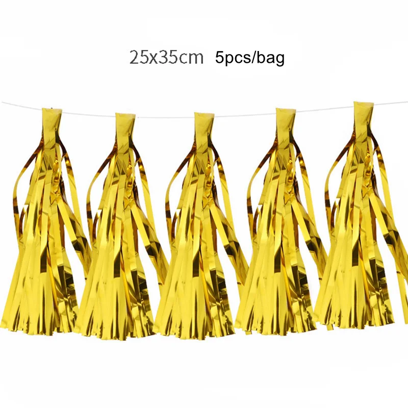 D 5 шт баннер стример фольги шары аксессуары Золотая фольга кисточка гелиевые