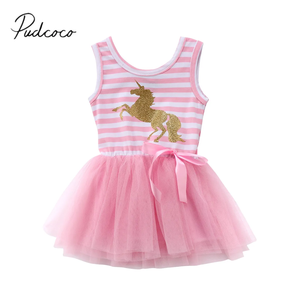 2018 Brand New Newborn Infant Child Sleeveless Princess Baby Girls Toddler Kids Dress Unicorn Casual Party Wedding Tutu 0-5Y | Детская
