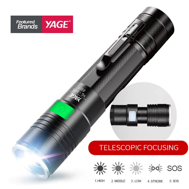 Тактический фонарь cree led Q5 Lampe Torche Ultra Puissante Taschenlampe Zoom СВЕТОДИОДНЫЙ фонарик USB 18650