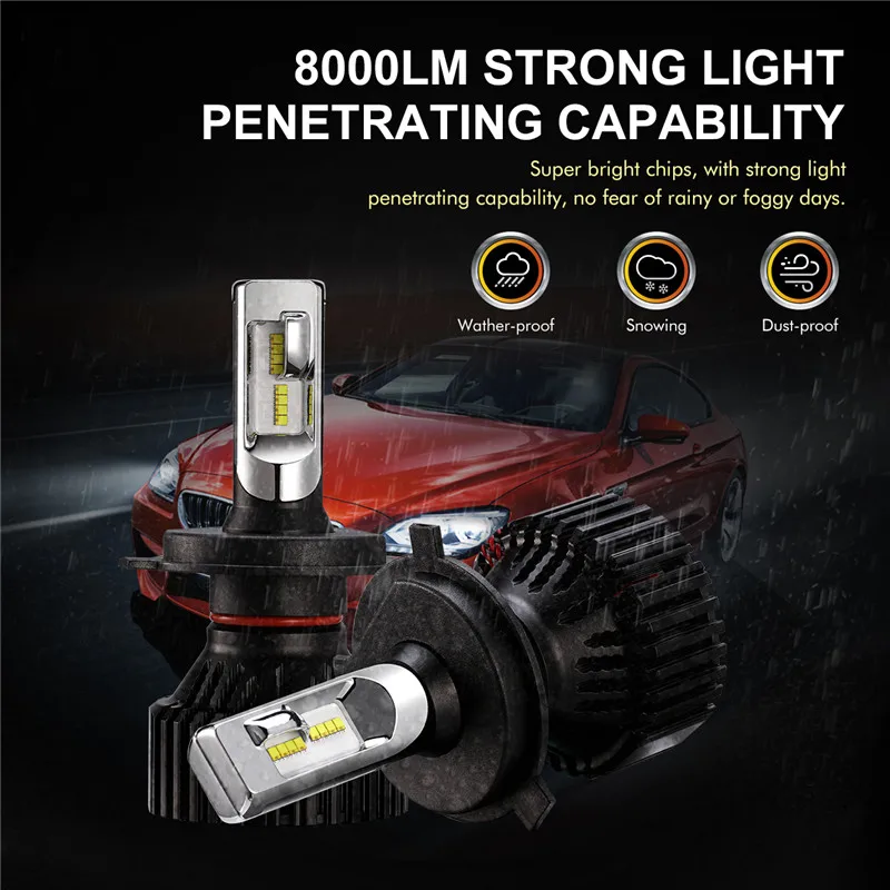 LM 2 шт. Авто H4 светодиодный H7 H11 H8 9006 HB4 H1 H3 HB3 H16 5202 автомобильные лампы для передних