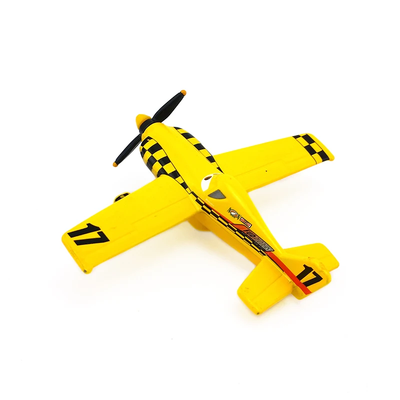 Дисней Pixar Planes No.17 желтая птичка металлический литой игрушечный самолёт 1:55
