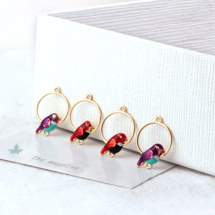 

New arrived 30pcs/lot birds modeling alloy drop oil material charms diy jewelry earrings/bracelet pendants accessory