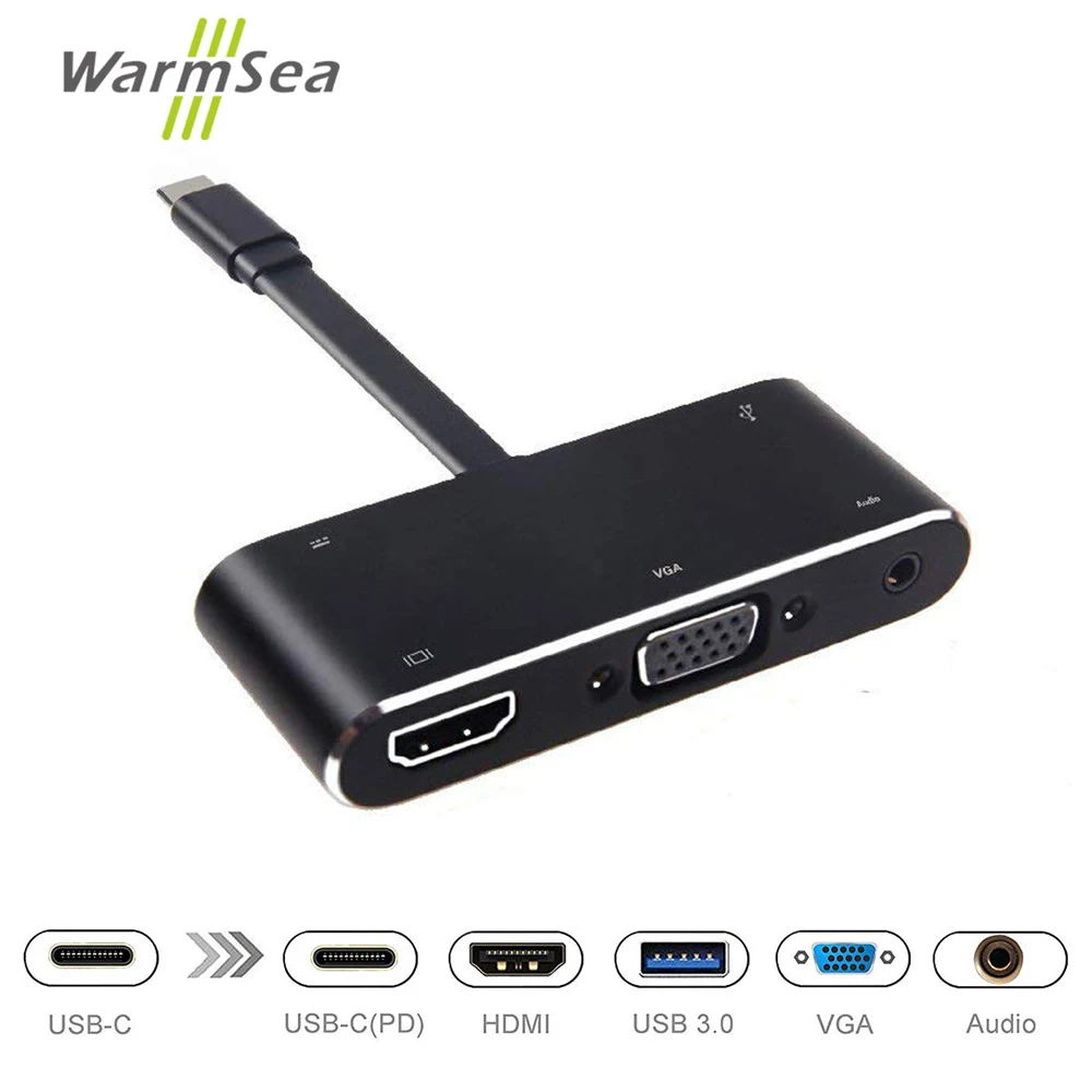 USB C концентратор аудио Type адаптер Thunderbolt 3 с HDMI 4K VGA 0 Dex Station для Samsung Galaxy S9/8 Note 8 MacBook