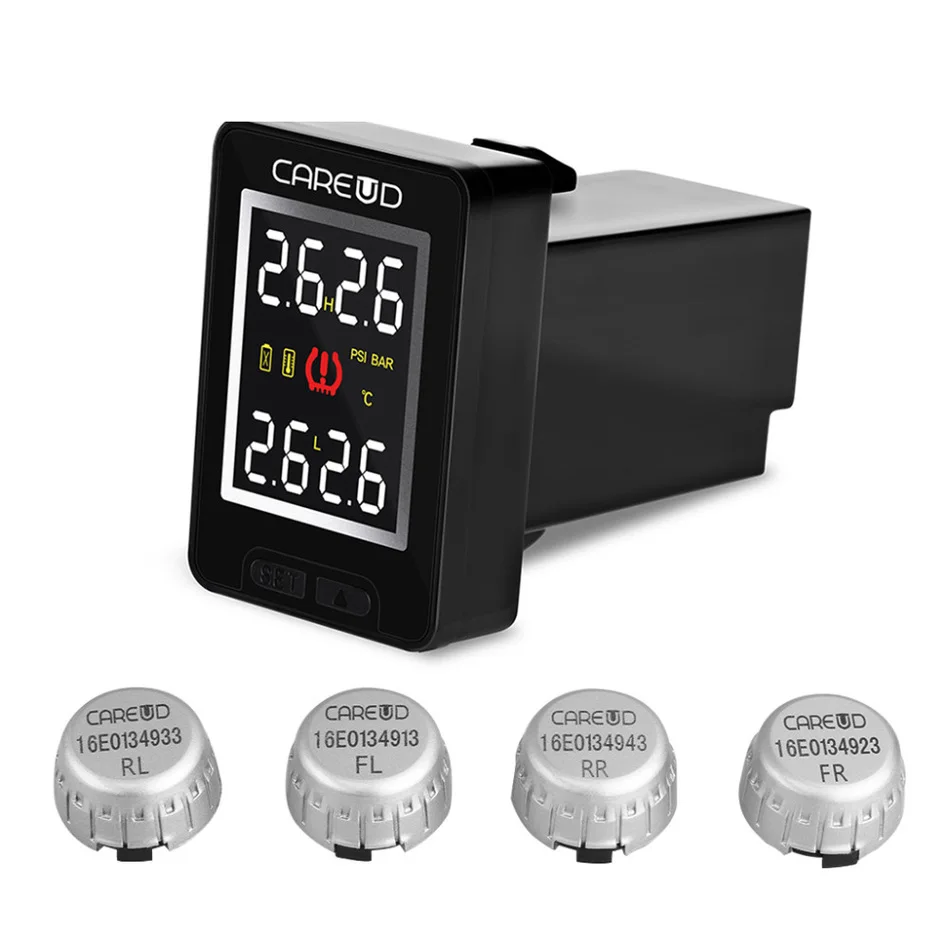 U912 4 Internal Sensors LCD Display Pressure Monitoring System Wireless Auto Car Vehicl TPMS PSI BAR Diagnostic Tool For Toyota|pressure monitoring