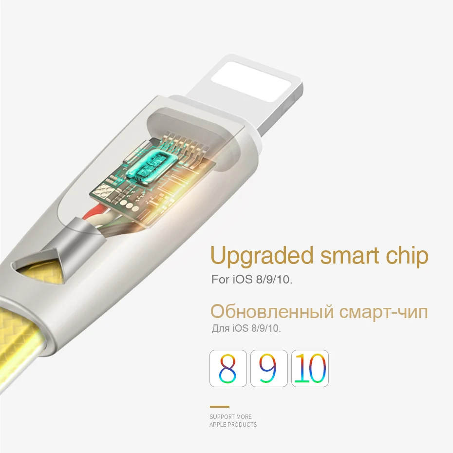Беспроводное зарядное устройство HOCO USB Зарядное кабель для передачи данных iPhone X
