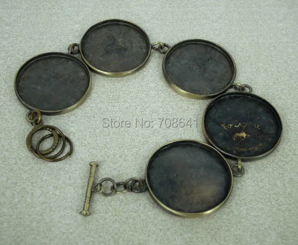 Античная бронзовая Щетка латунная фурнитура для браслетов DIY w/27 мм внутренняя