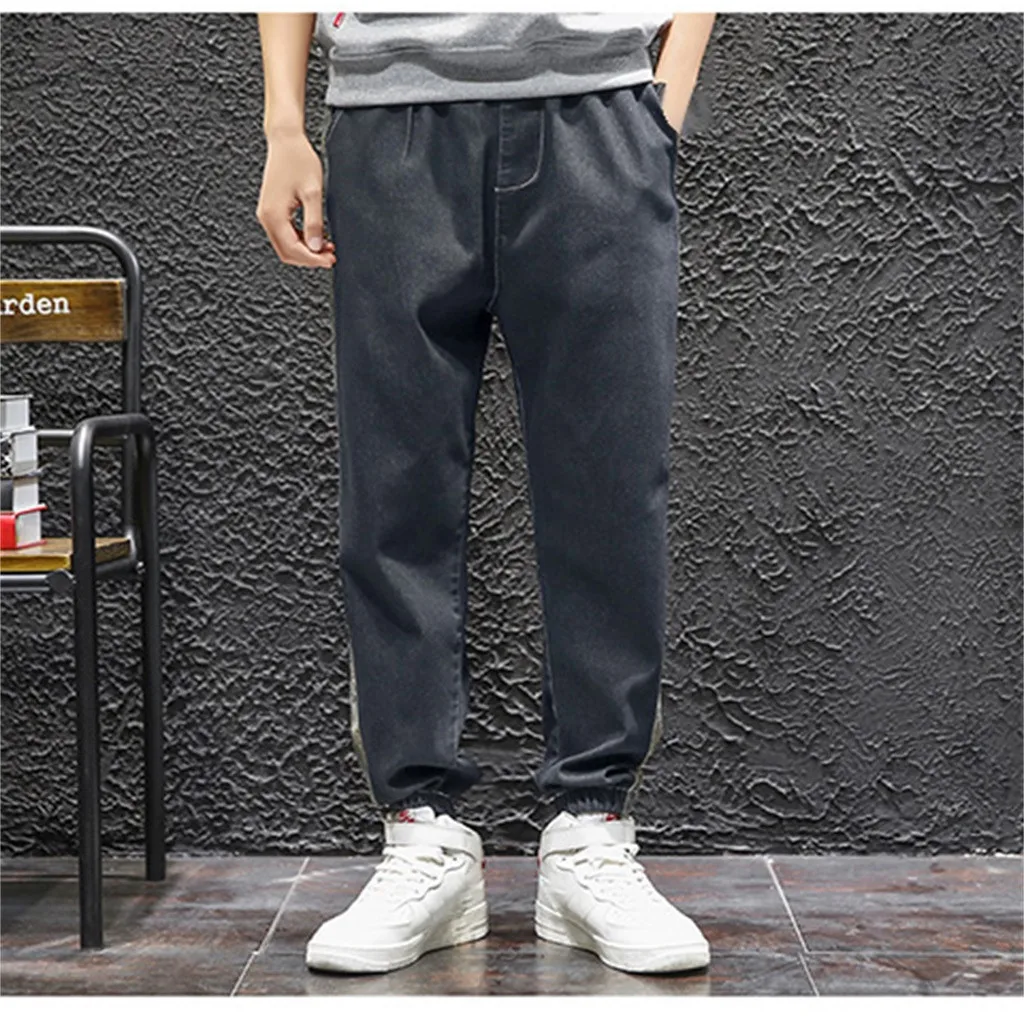 Летние новые модные повседневные камуфляжные свободные джинсы с эластичной