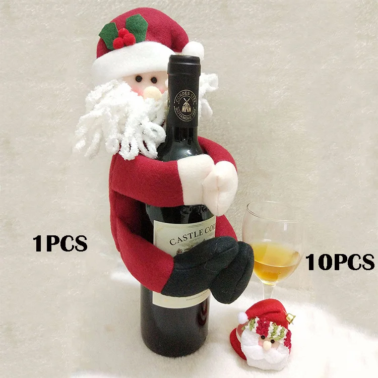 Collocation 7 Natal handmade10 шт/партия рождественские украшения для дома Рождественская вечеринка Navidad Decoracion милые подставки под стаканчик Санта Клауса - Цвет: Collocation 7