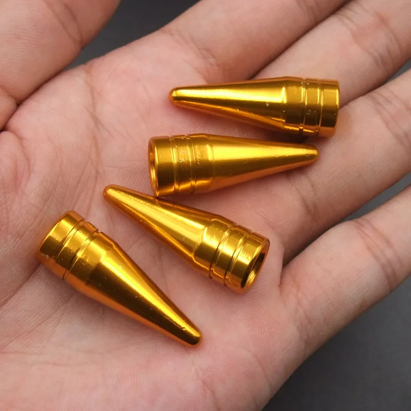 4pcs Golden Universal Long Spiked Car Wheel Tire Valve Air Stem Dust Caps Cover Truck Auto Vehicle Motorcycle Bicycle Accessory |