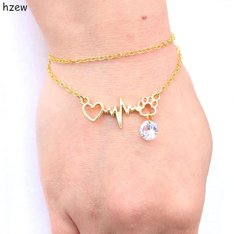 Hzew красивый винтажный браслет с животными циркониевые браслеты котами и