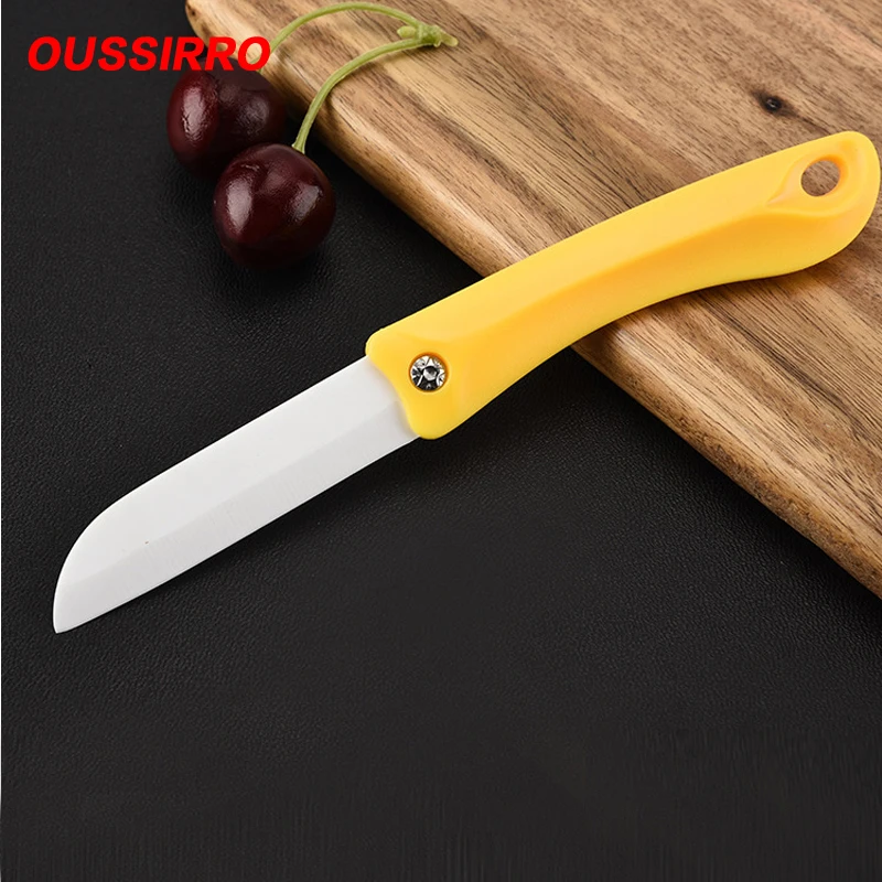 1 шт. 3-дюймовый портативный складной керамический нож для фруктов очистки овощей