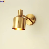 iwhd nordic led wall lamp for home lighting brass copper wall lights living room bedroom bedside sconce mirror light fixtures