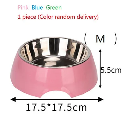 E-02 Color random Питомец собачья из нержавеющей стали миски для кошек миска для хранения воды кормушка для щенка, собаки, котенка миска для еды Нетоксичная пластиковая подставка - Цвет: E-02 Color random