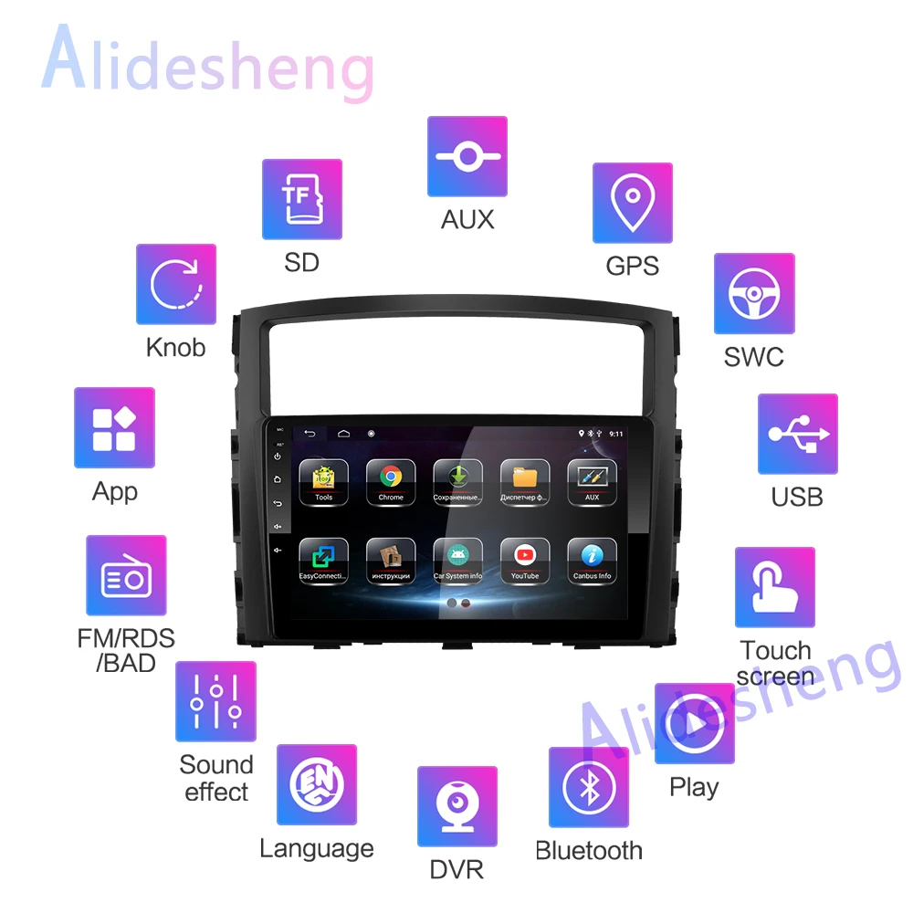 4G Android 8,1 автомобильный мультимедийный плеер для MITSUBISHI PAJERO V97 2006 2007 2008 2009 2010 2011 2din стерео радио gps навигации