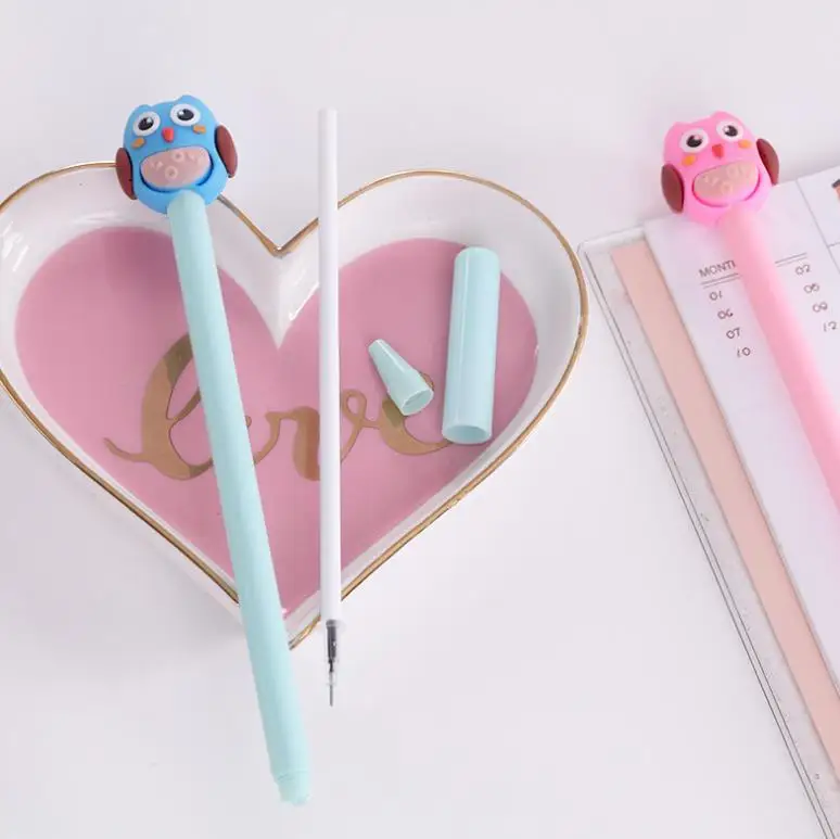 4 шт./компл. Kawaii 0,5 мм Красочные банные халаты в виде животных для маленьких Сова гелевые ручки милые корейские канцелярские подарки студент письменный стол/ручки для подписи питания
