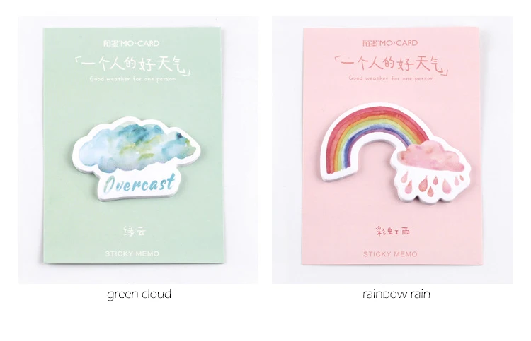 Kawaii погодные дождевые радужные Стикеры для заметок маркер блокнот флаги Скрапбукинг Канцелярские товары школьные офисные принадлежности sl2109