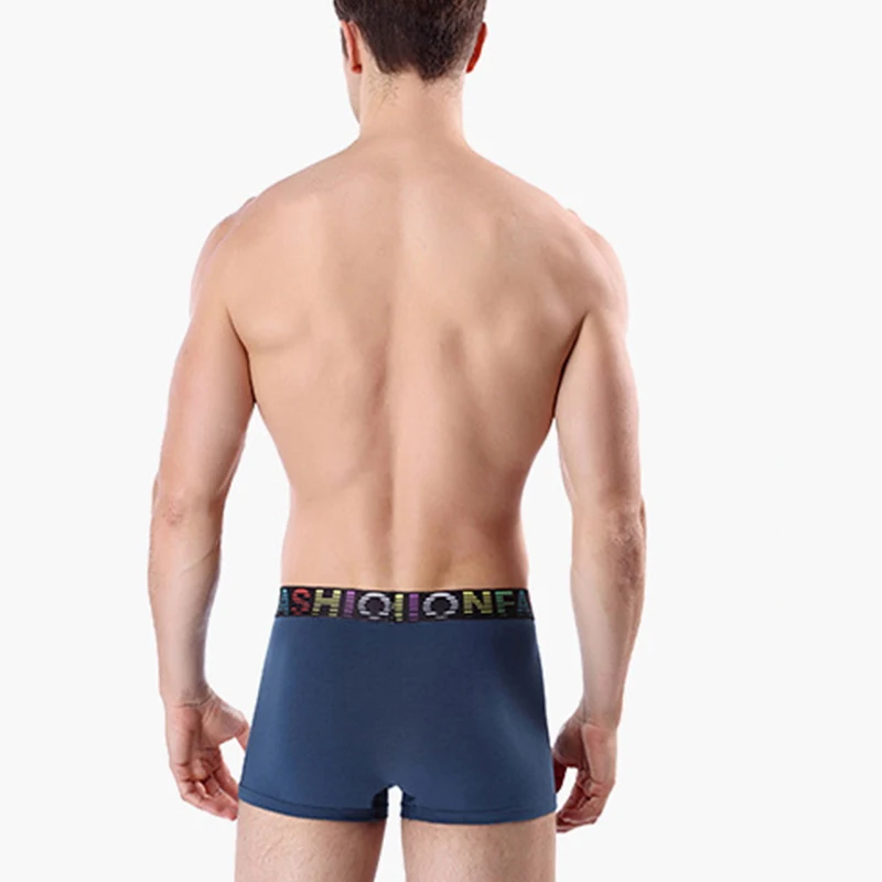 Men's Cotton U convex Boxer Shorts Tide Men Breathable Elastic Boxers Print Letter Male Underwears Fashion | Мужская одежда
