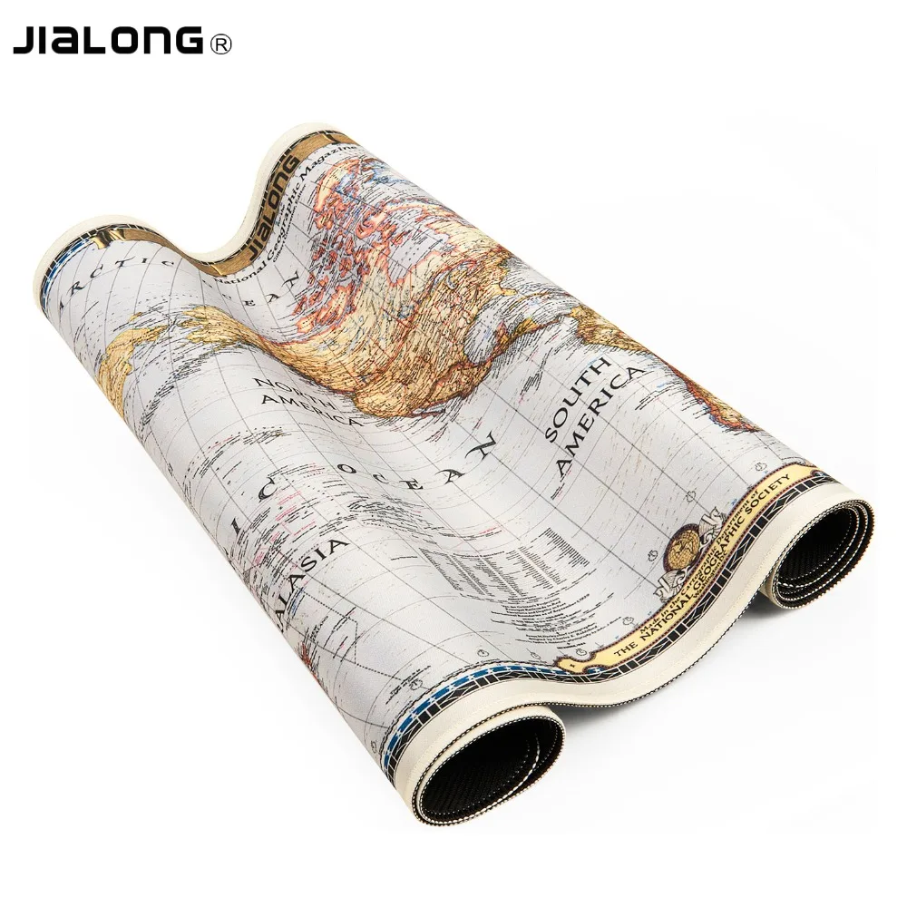 JIALONG 90*40 см Большой карта мира игровой коврик для мыши Нескользящий Резиновый коврик база водонепроницаемый для компьютера ПК и ноутбука коврик для мыши