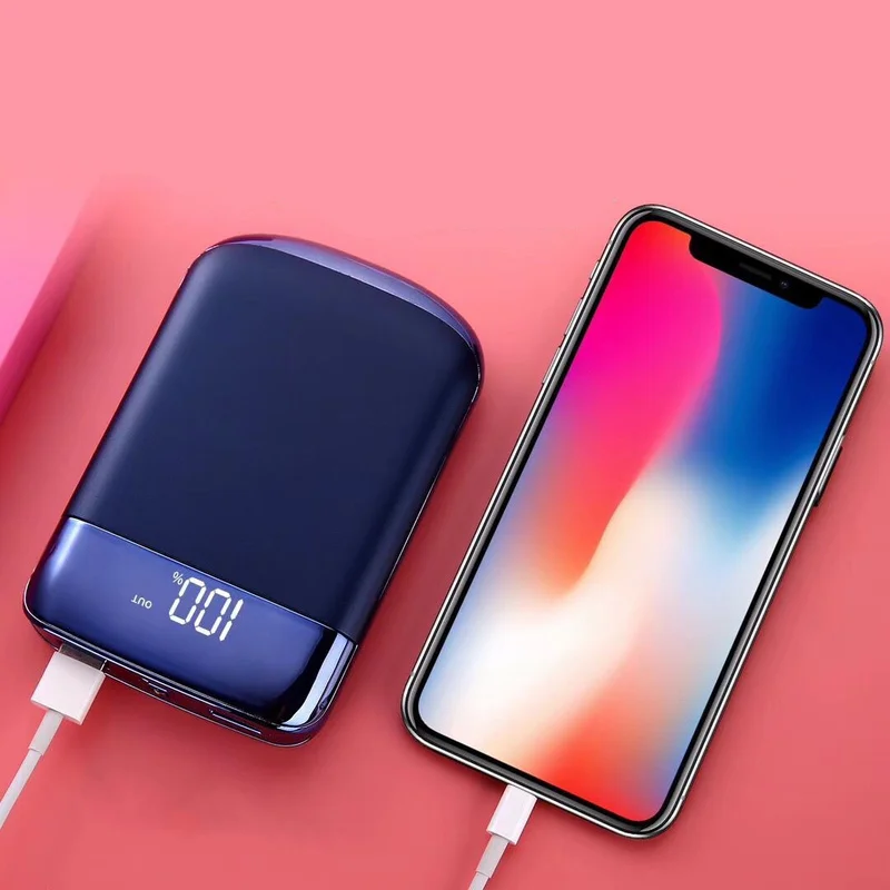 Мини 10000 мАч Внешний аккумулятор внешний повербанк 2 USB LED портативное зарядное