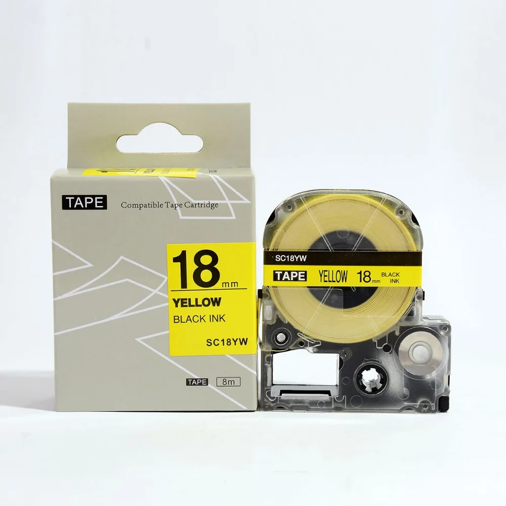 

10 pcs/lot compatible for SC18YW for KINGJIM labelworks LW-300 LW-400 labelling maker can choose different colors