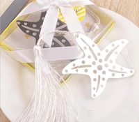 30pcs silver stainless steel starfish bookmark for wedding baby shower party birthday favor gift souvenirs souvenir
