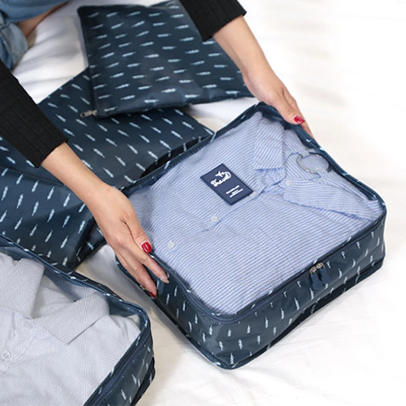New Travel Storage Bag Suitcase Organizer Cosmetic Underwear Garment System Ziplock Bags Portable Luggage Set | Дом и сад