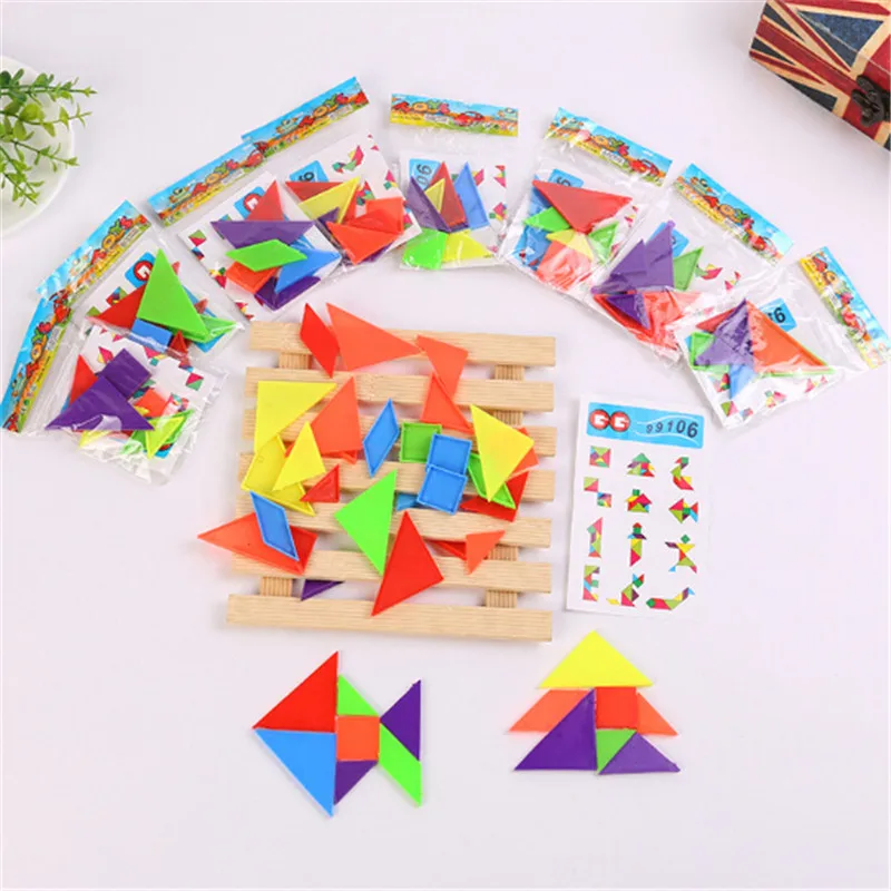 Новые дети умственного развития Tangram пластиковые головоломки мозговые тизеры