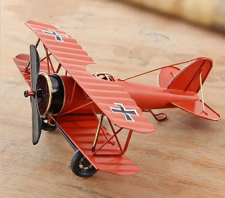 

Metal Plane Retro Biplane Model Home Decor Iron Aircraft Glider Biplane Pendant Airplane Figurines Status Children Gift 0569