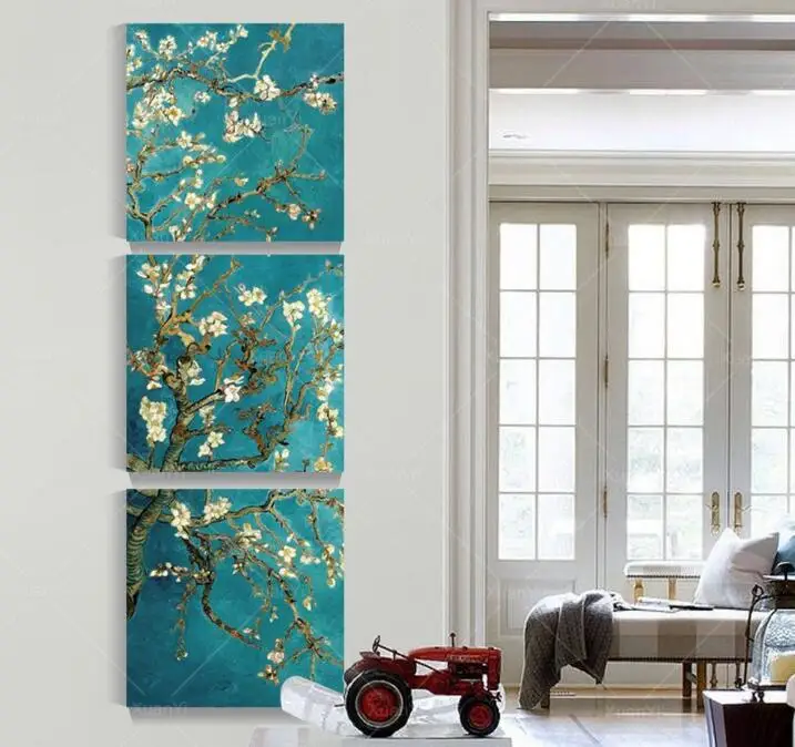 

3 Piece/ Sets Printed Unframed Flower Tree Wall Pictures Hanging Canvas Oil Painting Modular wall paintings Home Decor