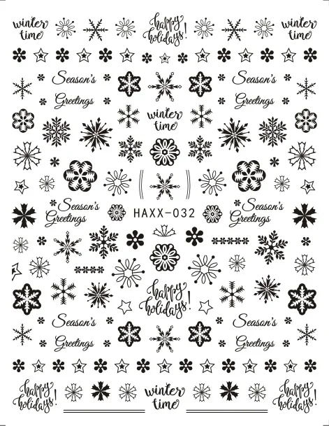 HAXX-32 BLACK Новейшая модель; haxx на снежную погоду с героями мультфильмов, рождествеская серия Дизайн 3d nail art письмо fashiontemplate наклейка MAGICO - Цвет: HAXX-32 BLACK