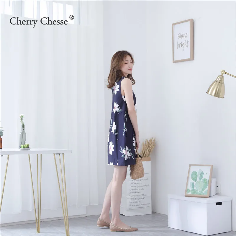 Cherry Chesse 2018 летнее платье с цветочным рисунком Для женщин сарафан Повседневные