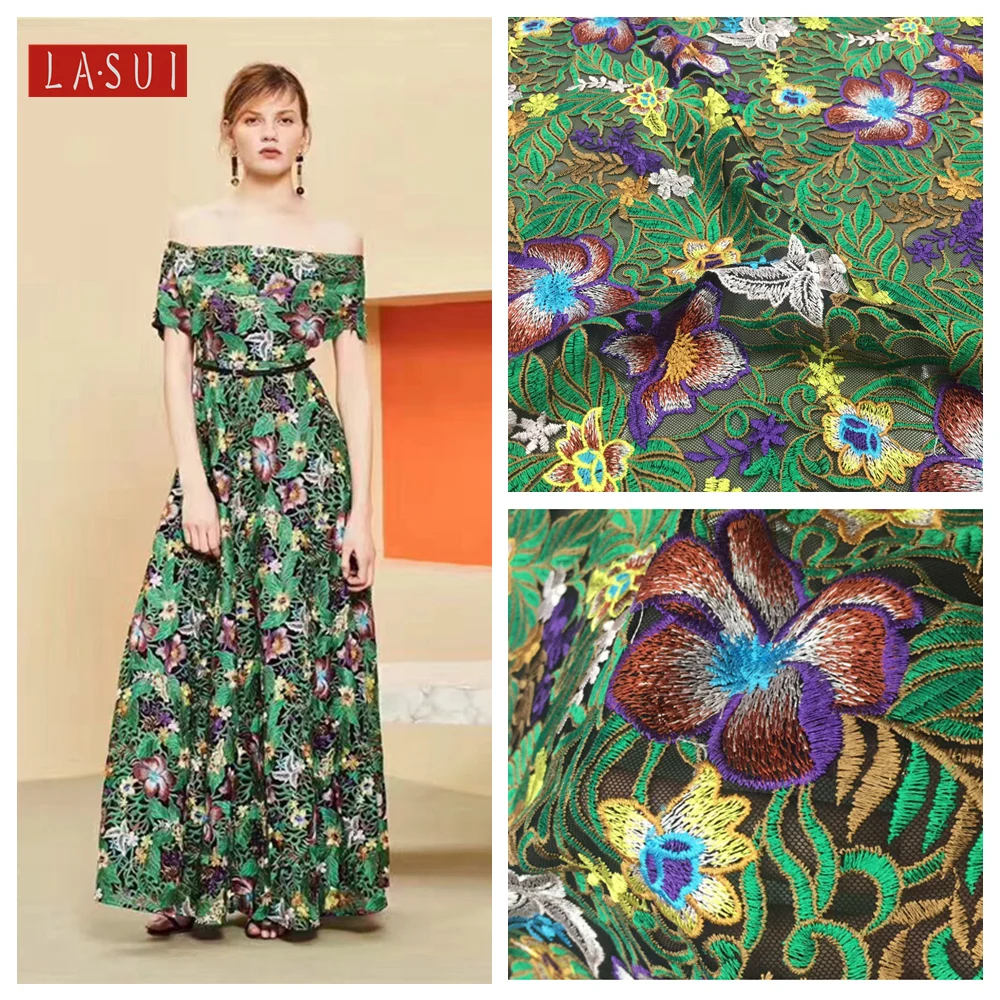 LASUI 2017 новая многоцветная цветочная высококачественная вышитая сетчатая