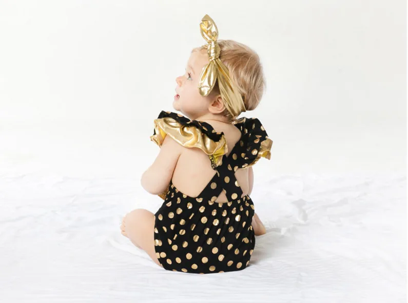 Комбинезон в горошек для новорожденных с бантом на голову | Детская одежда и