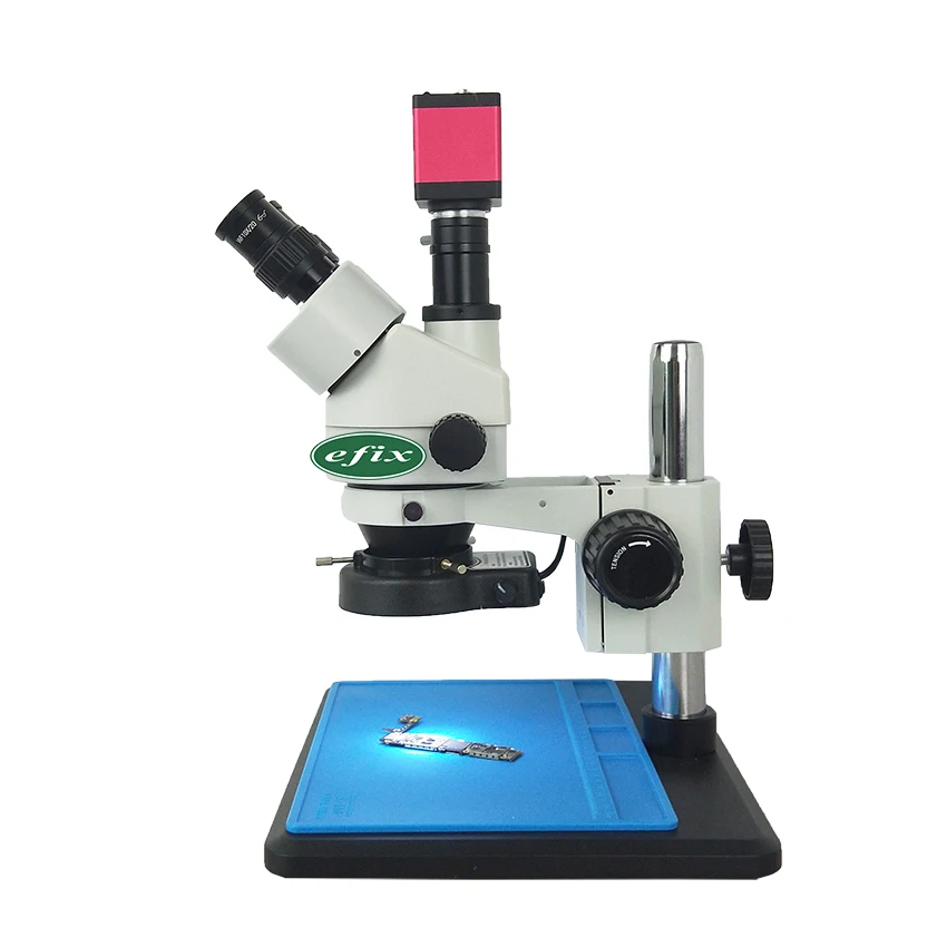 efix 13MP 3.5-90X HDMI VGA Trinocular Stereo Microscope Simul-Focal Continuous Zoom Video Camera Phone PCB Soldering Repair Tool