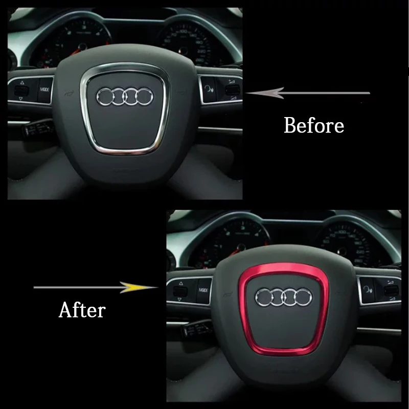 Стайлинг автомобиля наклейки для Audi A3 A4 A6 Q3 Q5 Q7 украшение из сплава на руль кольцо