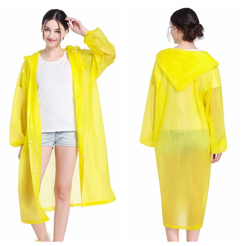

Women Waterproof Raincoat PEVA Raincoat Thickened Women Clear Transparent Camping Waterproof Rainwear Suit