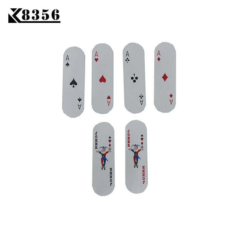 K8356, 1 набор, полосная бумага, покер, Техасский Холдем, бумажные игральные карты, гладкий покер, карты для детей, настольная игра, карта, 1,496*5,04 дюймов