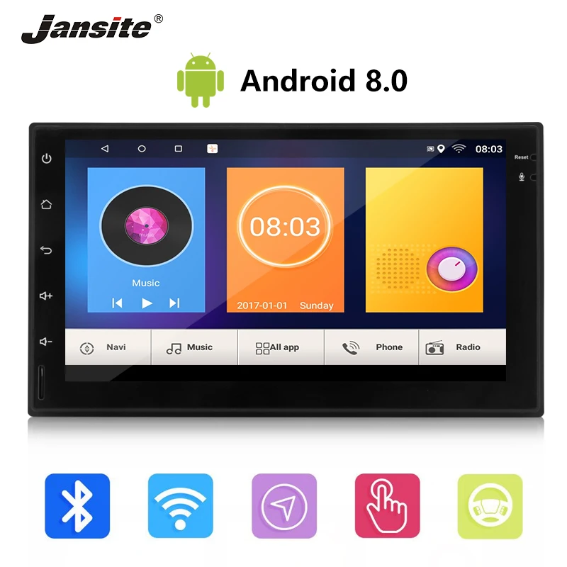 Jansite 7 &quot2din автомобильный Радио Android 8 0 gps навигация Wifi цифровой монитор HD