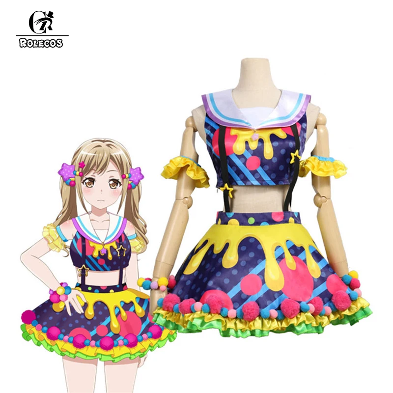ROLECOS аниме BanG Dream! Женские костюмы для костюмированной вечеринки Ichigaya Arisa юбка |