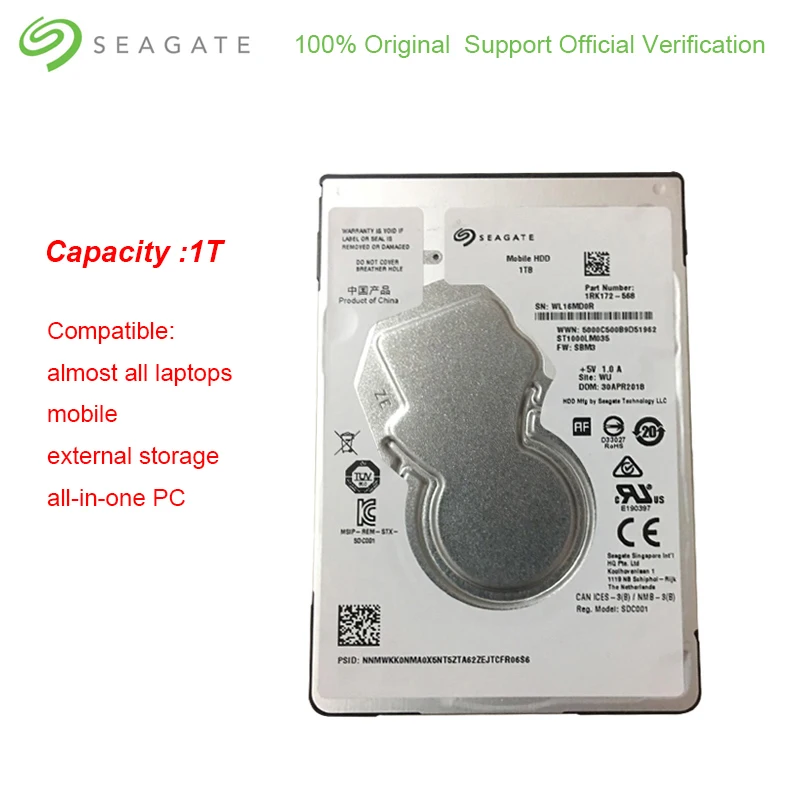 Seagate 1TB ST1000LM035 Hard Disk Drive For Laptop PC 5400RMP 64MB Cache 2.5 inch HDD SATA 3.0 Internal Hard Disk Drive