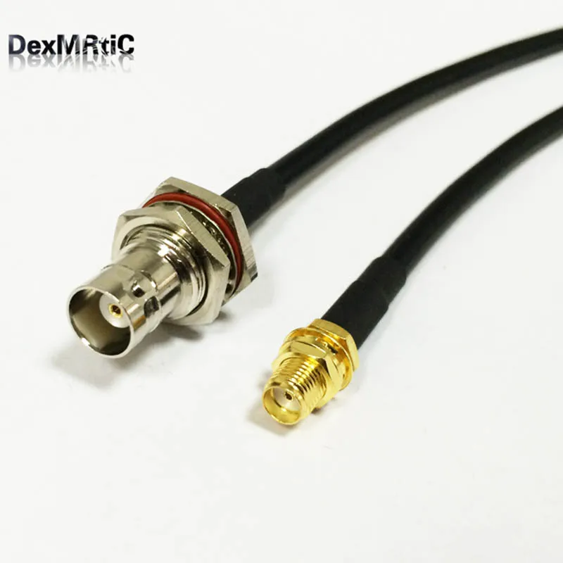SMA гнездо Гайка BNC переборка косичка кабель адаптер RG58 50 см/100 см Оптовая | Соединители -32230279581