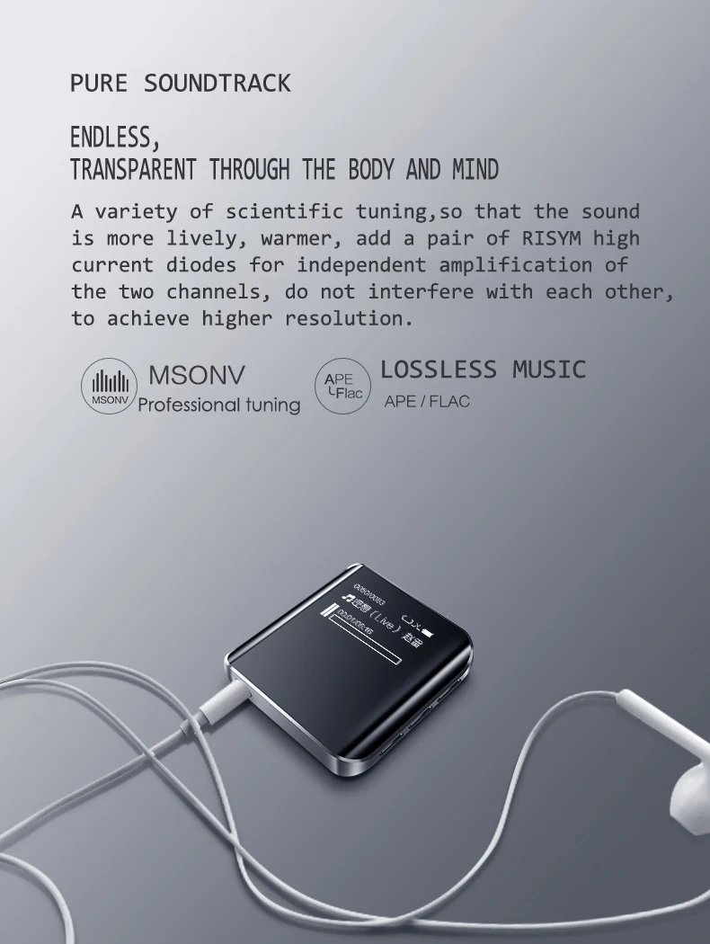 Mp3 плеер Savetek 8 ГБ зажим без потерь HiFi MP3 портативный аудио металлический корпус FM