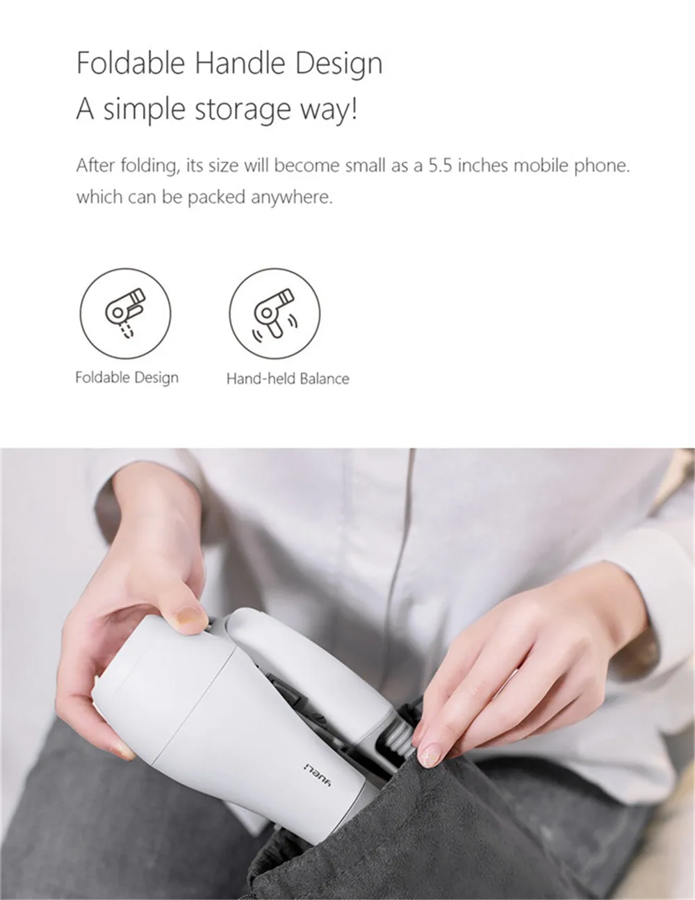 Xiaomi Yueli портативный фен профессиональный 1200 Вт Инструменты для укладки волос 110-220 В Фен для путешествий бытовой 58