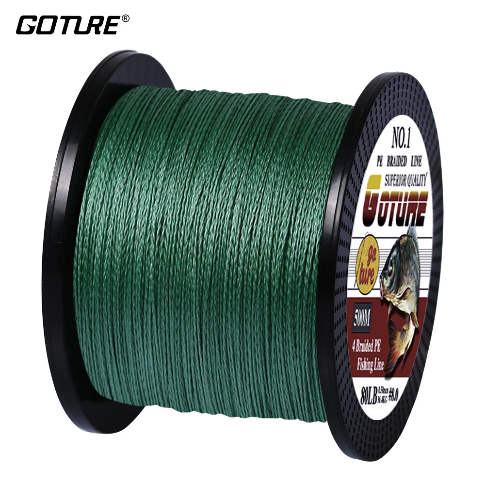 

Goture 500M/547Yds Multifilament PE Braided Fishing Line 4 Strands Super Strong Japan Line Cord Wire Carp Fishing 6-80 LB