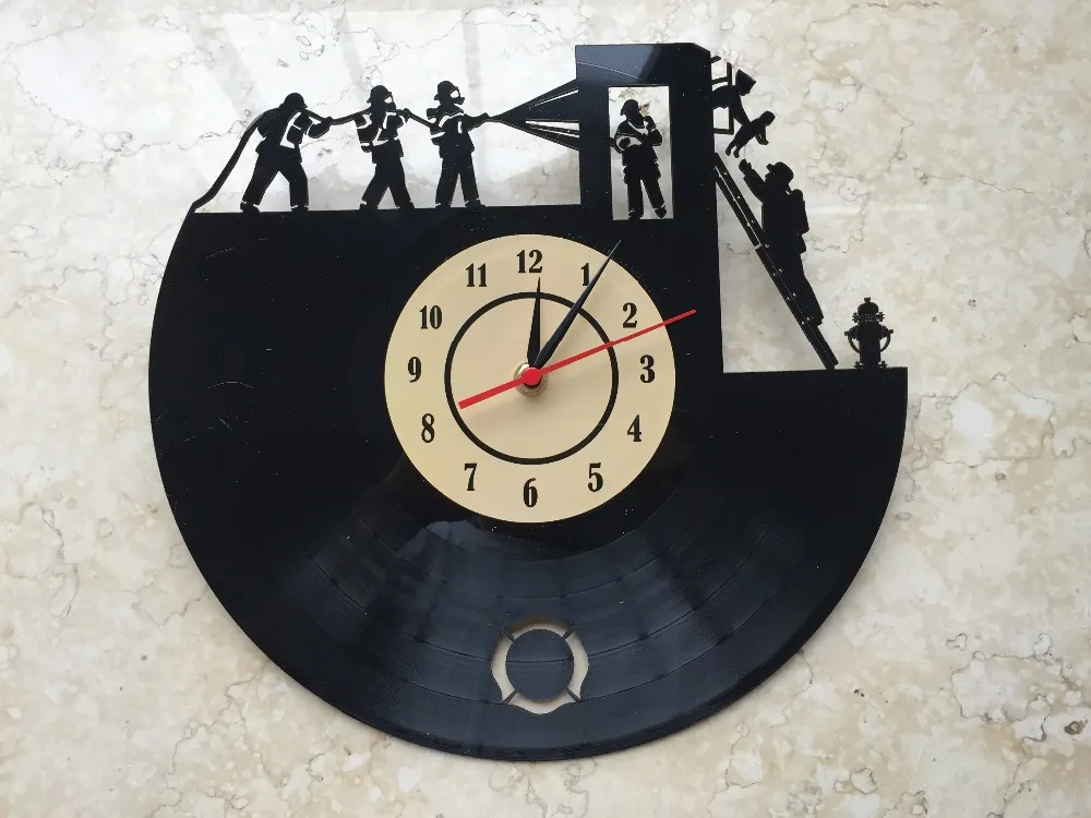 часы с кукушкой Очень классные Новинка виниловые настенные пожарных тема