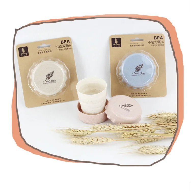 Collapsible Cup - 130ml Iusun Straw Wheat Plastic Telescopic Drinking Folding Travel for Outdoor Camping and Hiking | Дом и сад