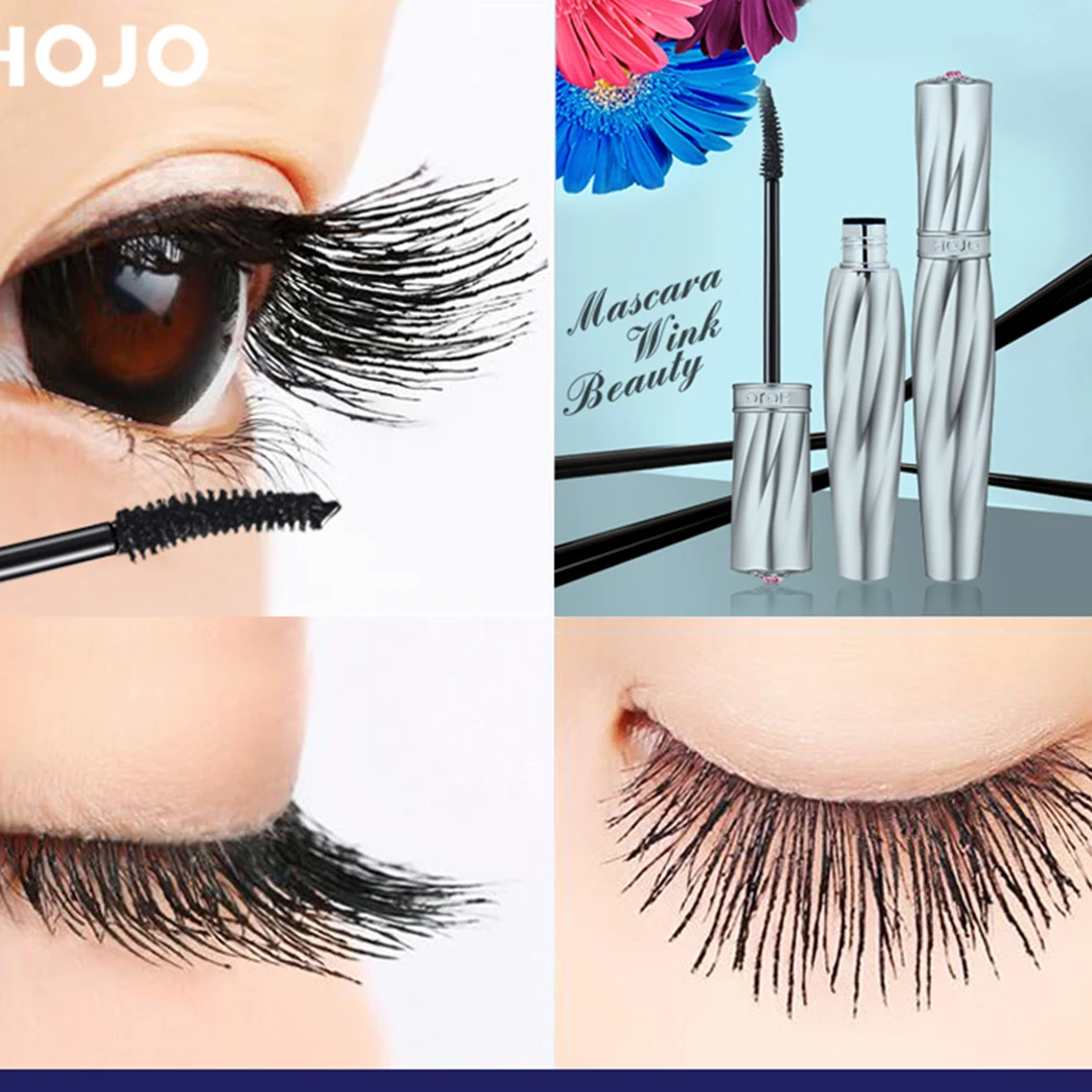 Hojo new fashion 4D silk fiber thick curling lengthening lash mascara waterproof long lasting no blooming black BN126 |