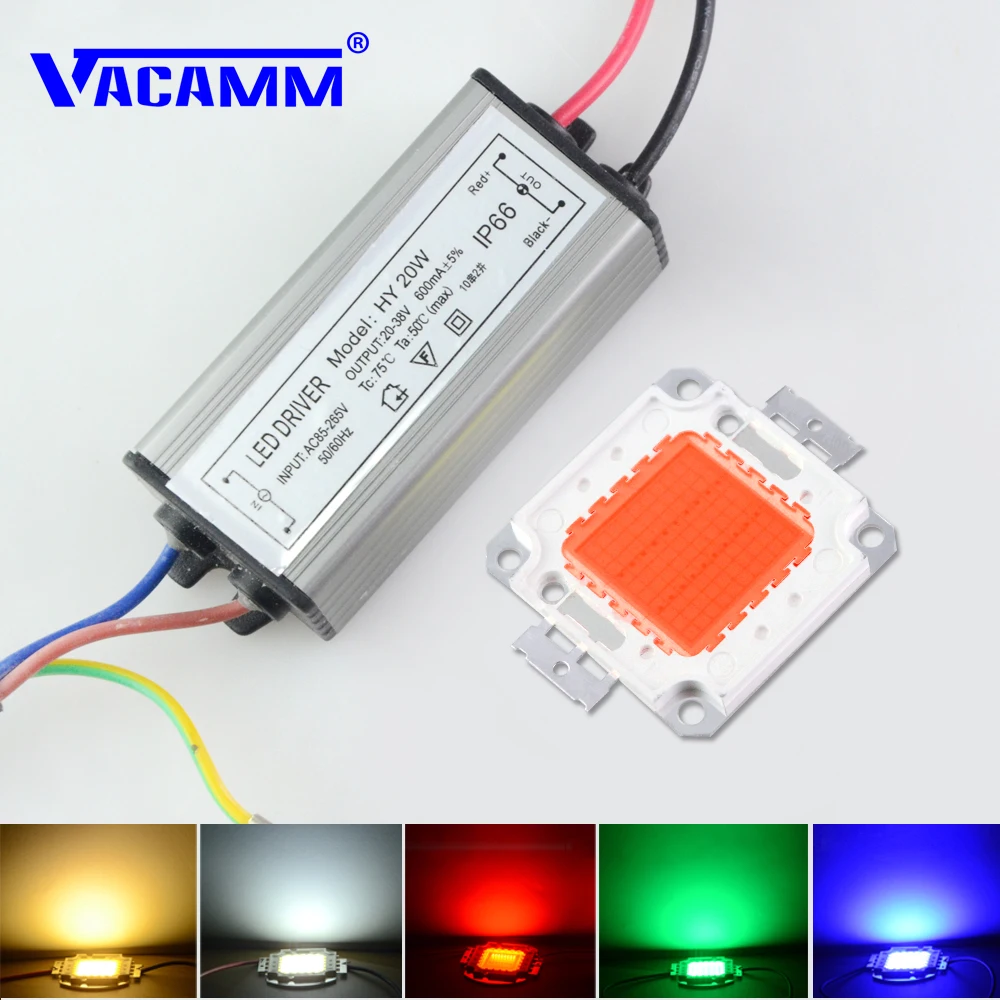 Vacamm светодиодный интегрированный чип для DIY прожектор полная мощность 10 Вт 20 30 50